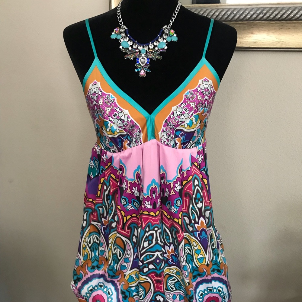 Super cute floral and mural-color summer dress!